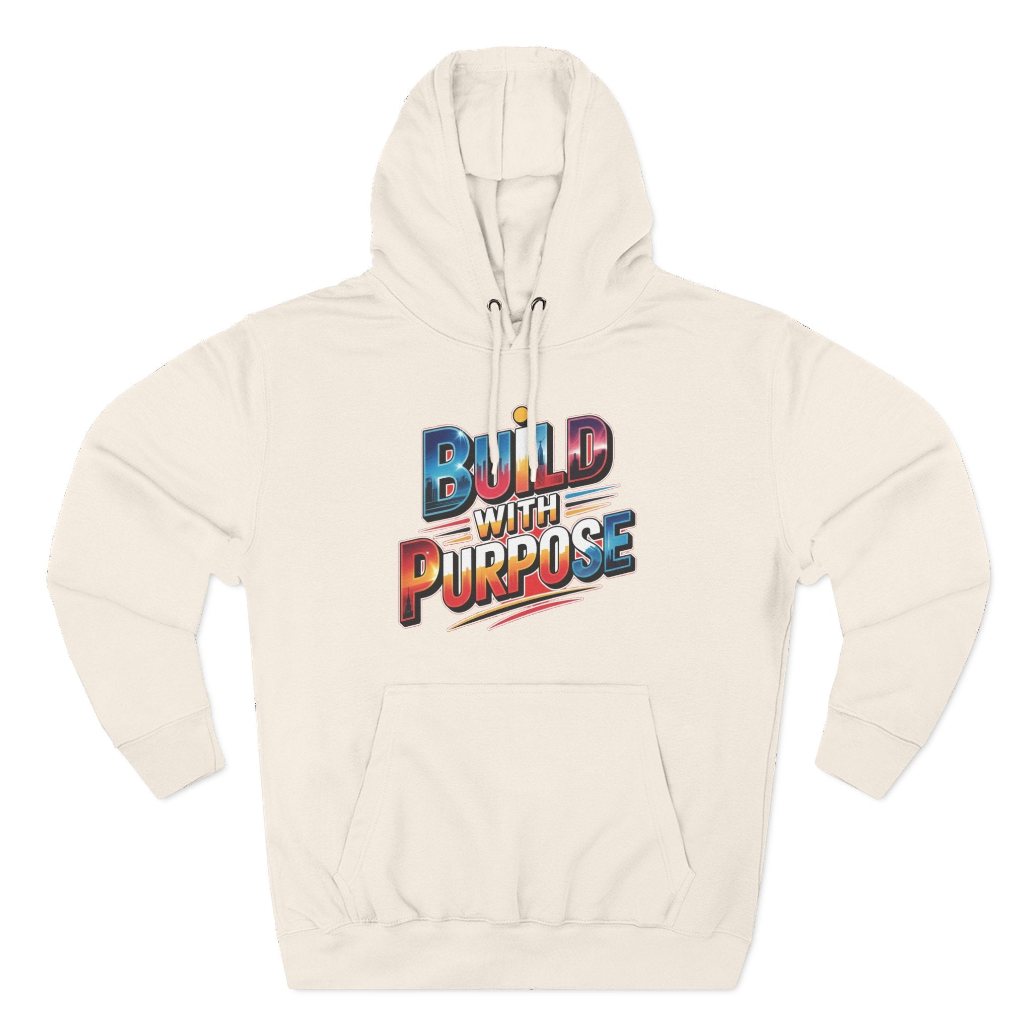 Hoodie — "Build With Purpose" Retro Gradient Graphic Hoodie