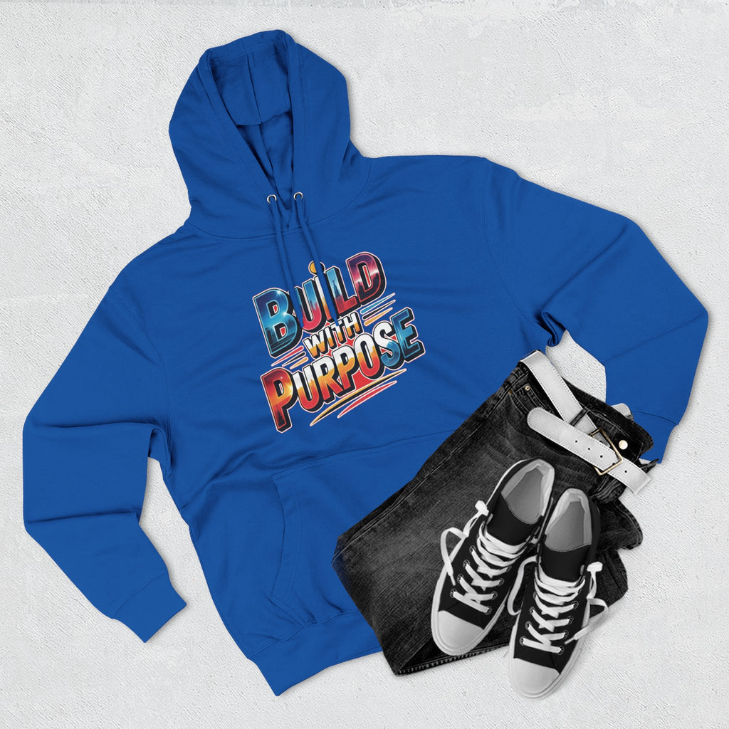 Hoodie — "Build With Purpose" Retro Gradient Graphic Hoodie