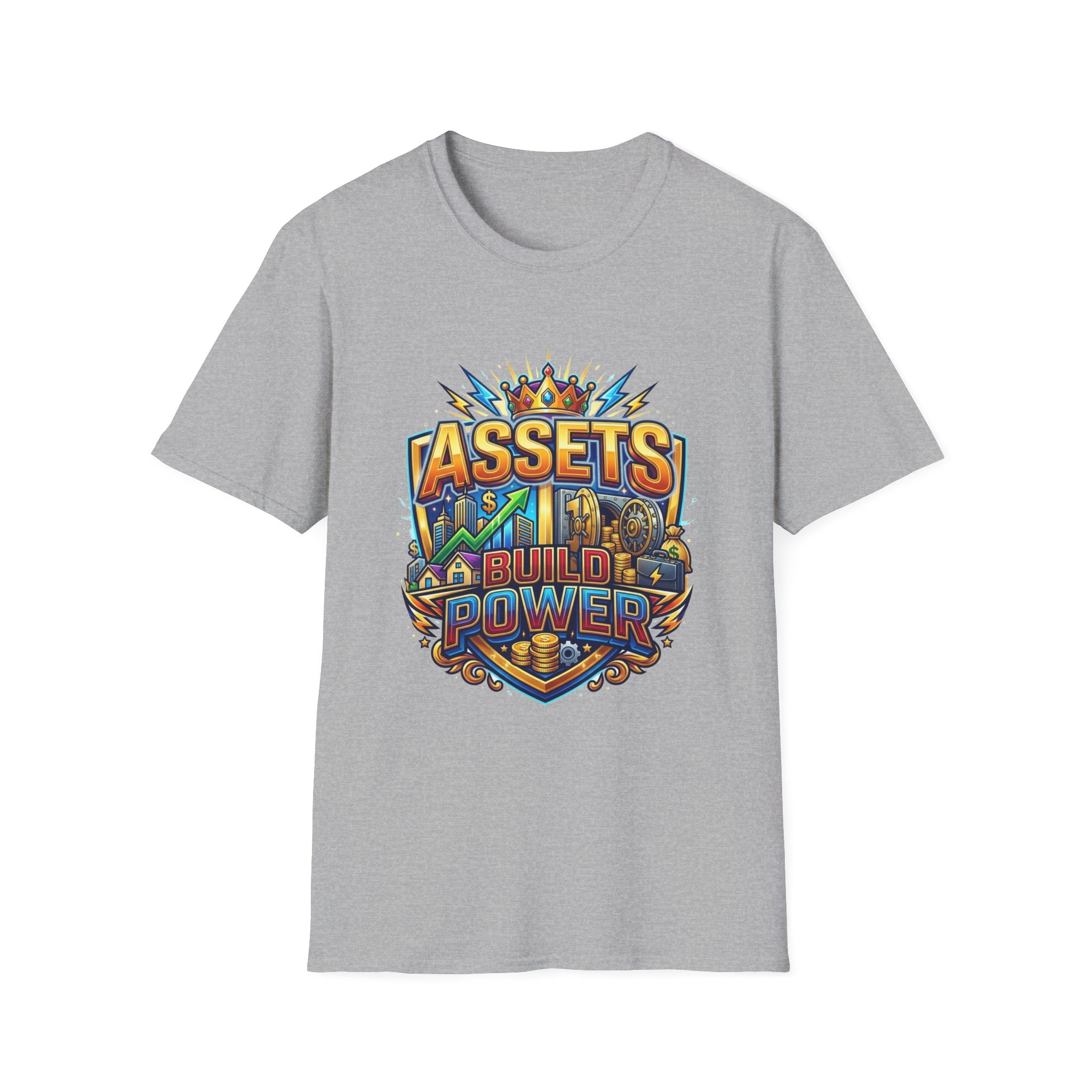 Assets Build Power T-Shirt — Motivational Financial Freedom Graphic Tee
