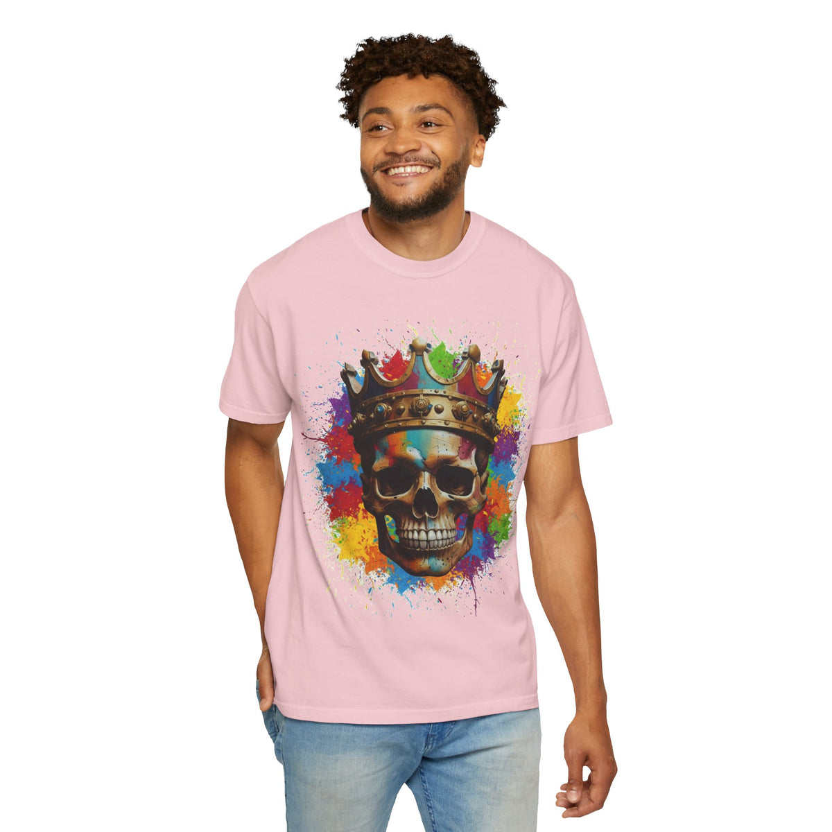 Skull King T-Shirt — Color Splash Crown Graphic Tee