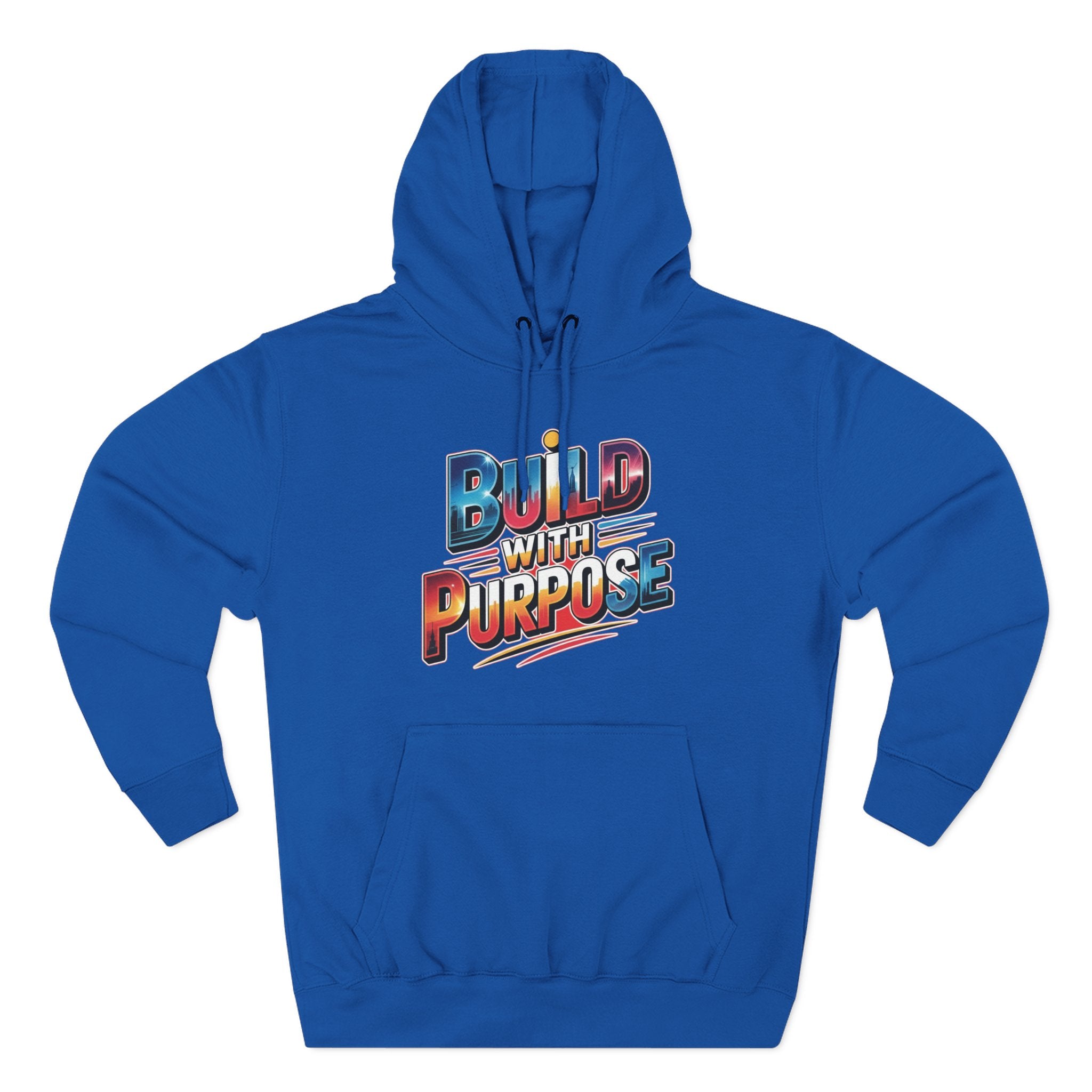 Hoodie — "Build With Purpose" Retro Gradient Graphic Hoodie
