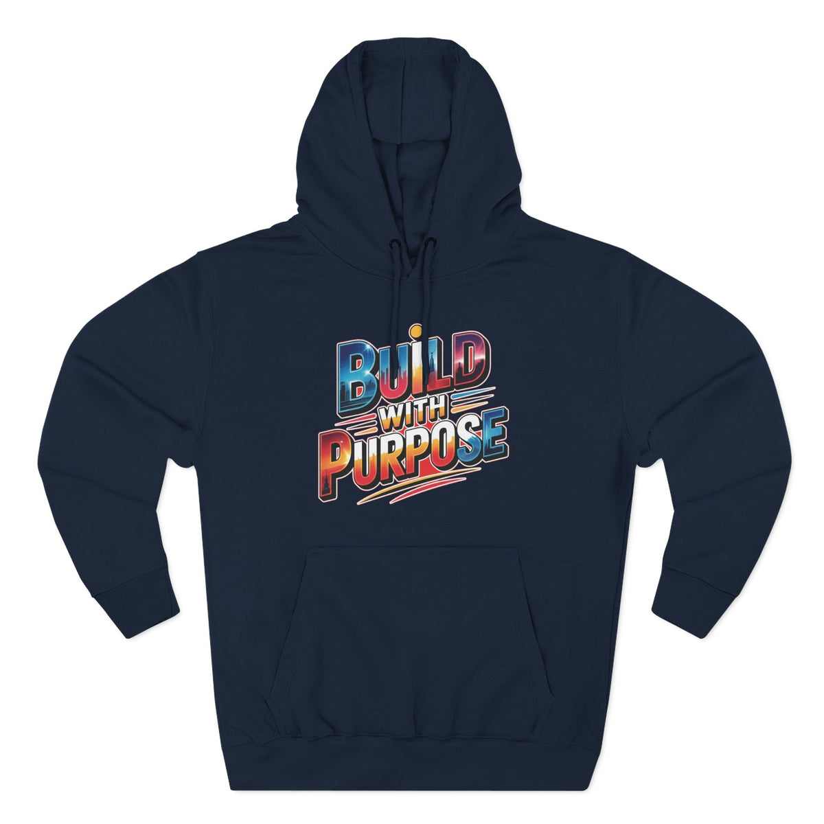 Hoodie — "Build With Purpose" Retro Gradient Graphic Hoodie