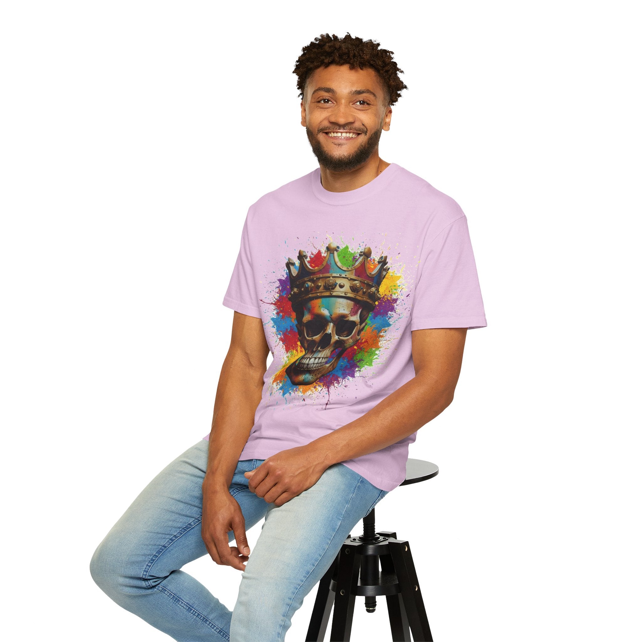 Skull King T-Shirt — Color Splash Crown Graphic Tee
