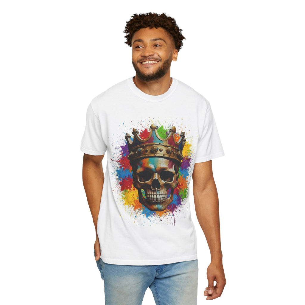Skull King T-Shirt — Color Splash Crown Graphic Tee