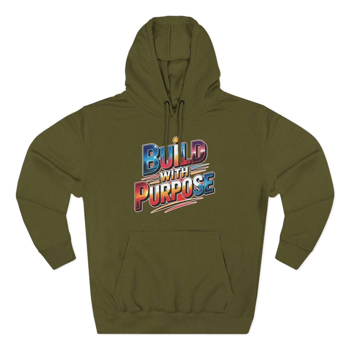 Hoodie — "Build With Purpose" Retro Gradient Graphic Hoodie