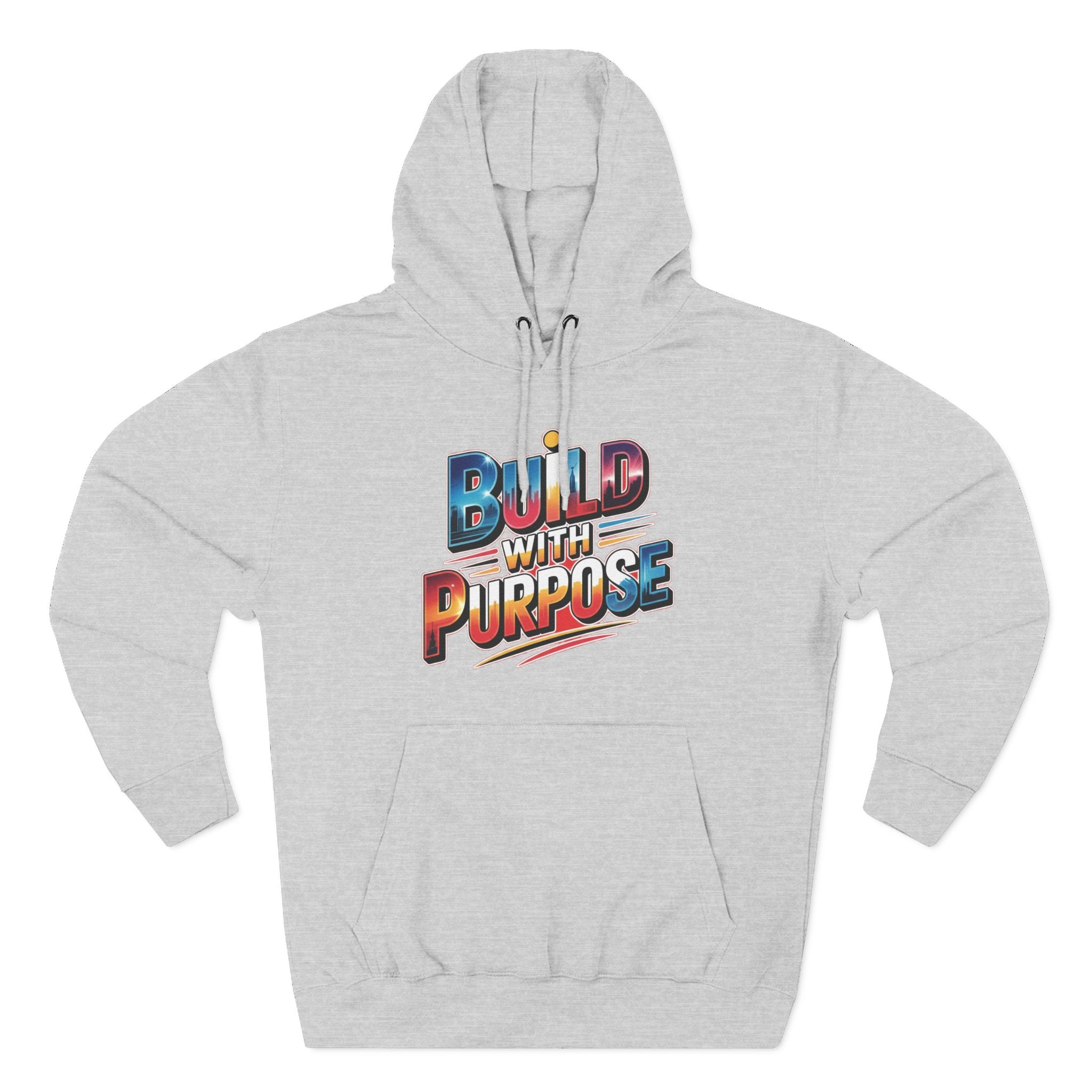 Hoodie — "Build With Purpose" Retro Gradient Graphic Hoodie