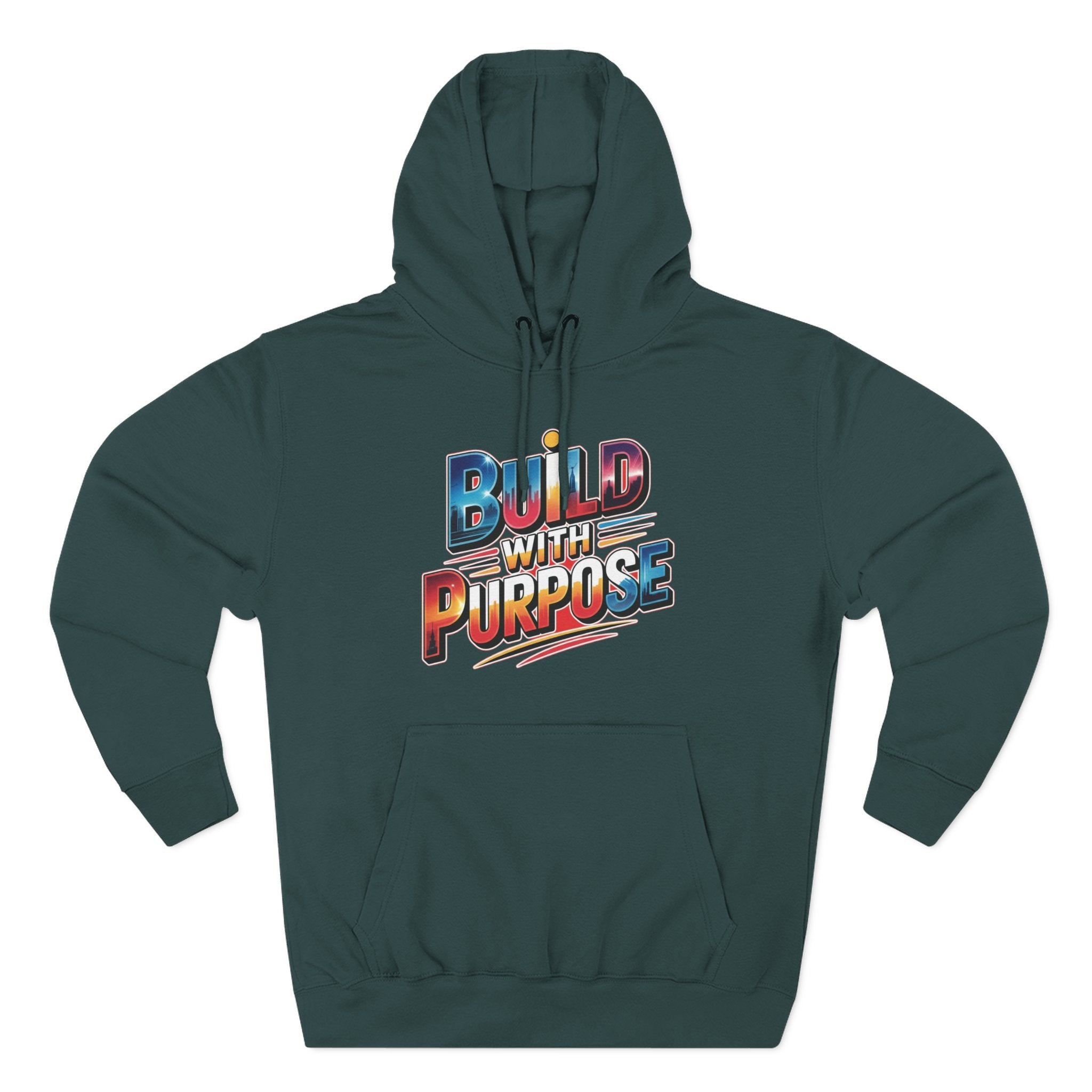 Hoodie — "Build With Purpose" Retro Gradient Graphic Hoodie