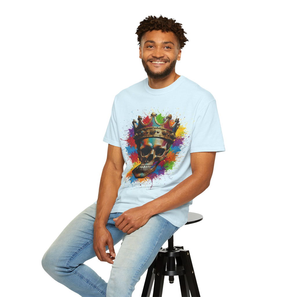Skull King T-Shirt — Color Splash Crown Graphic Tee