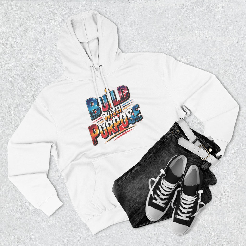 Hoodie — "Build With Purpose" Retro Gradient Graphic Hoodie
