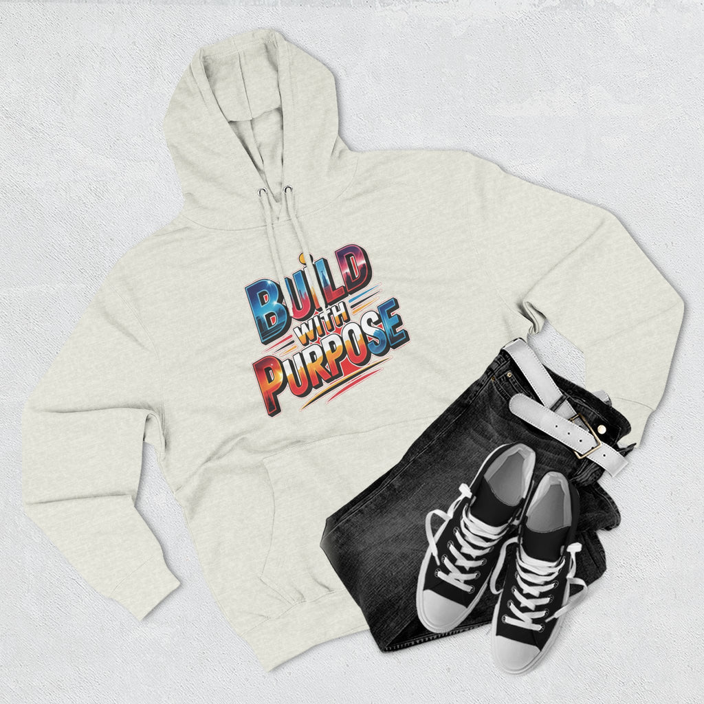 Hoodie — "Build With Purpose" Retro Gradient Graphic Hoodie