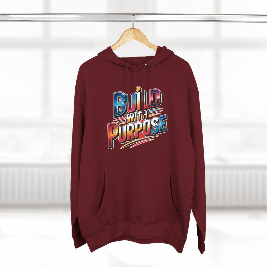 Hoodie — "Build With Purpose" Retro Gradient Graphic Hoodie