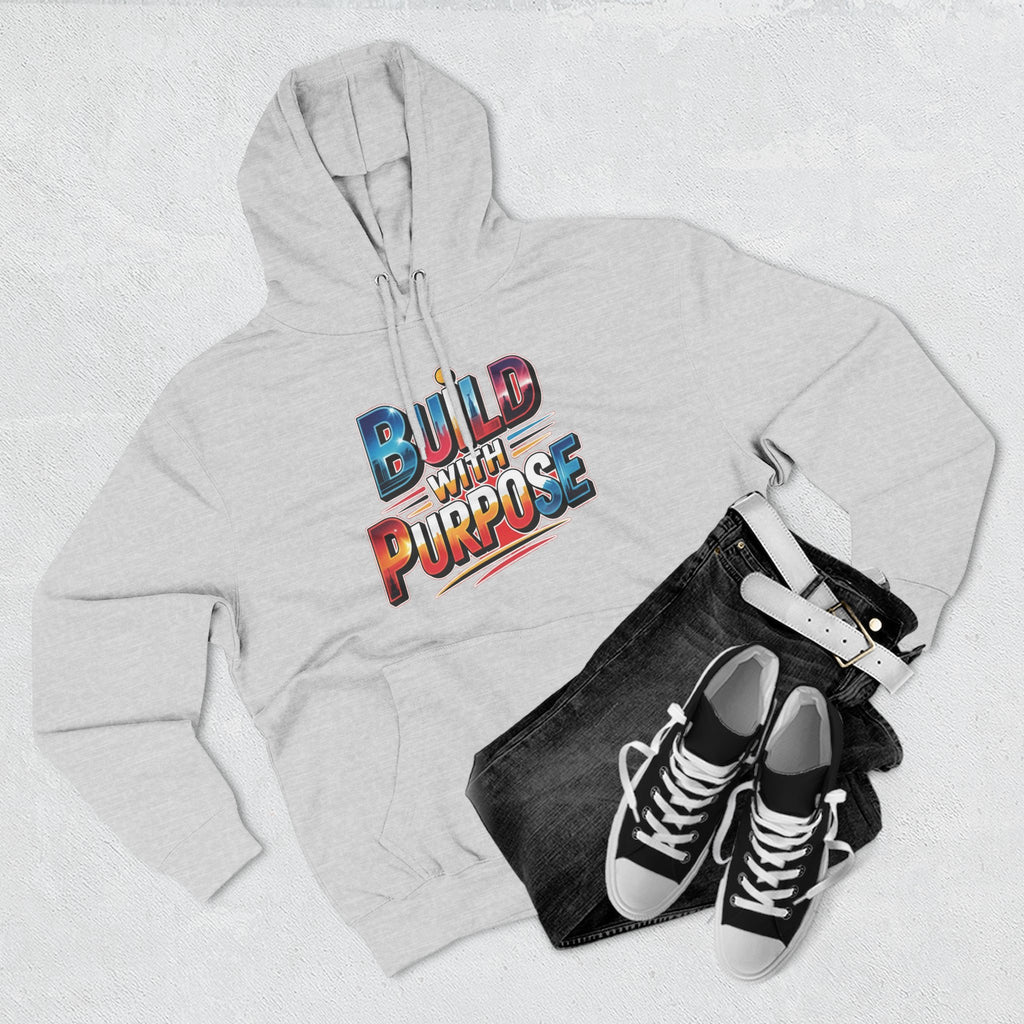 Hoodie — "Build With Purpose" Retro Gradient Graphic Hoodie