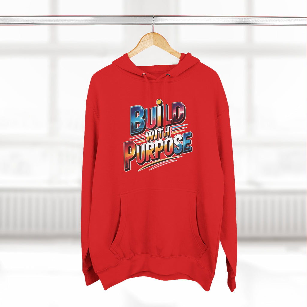 Hoodie — "Build With Purpose" Retro Gradient Graphic Hoodie