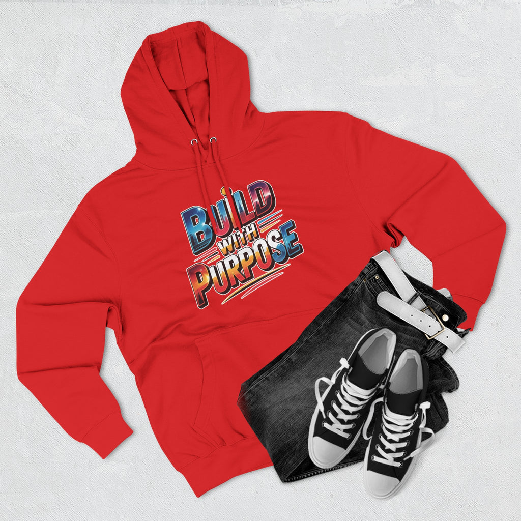 Hoodie — "Build With Purpose" Retro Gradient Graphic Hoodie