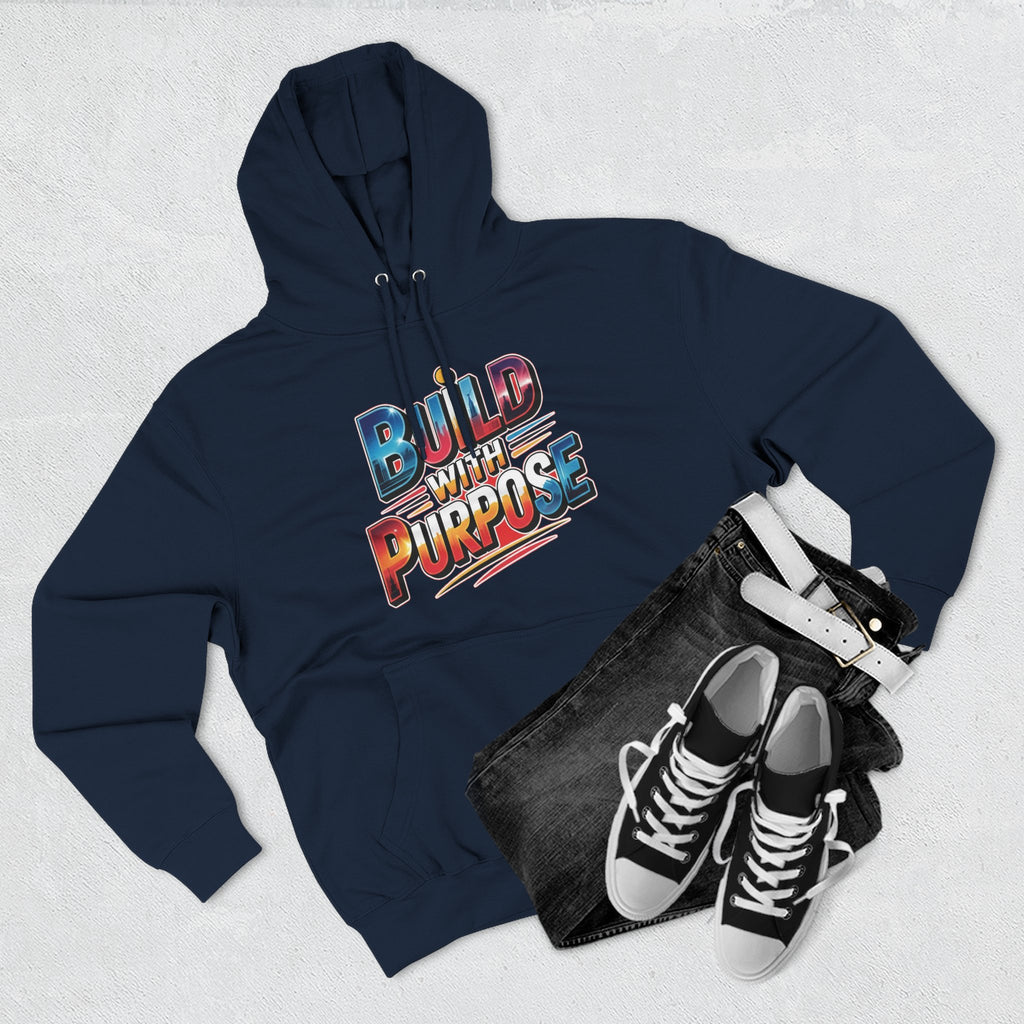 Hoodie — "Build With Purpose" Retro Gradient Graphic Hoodie