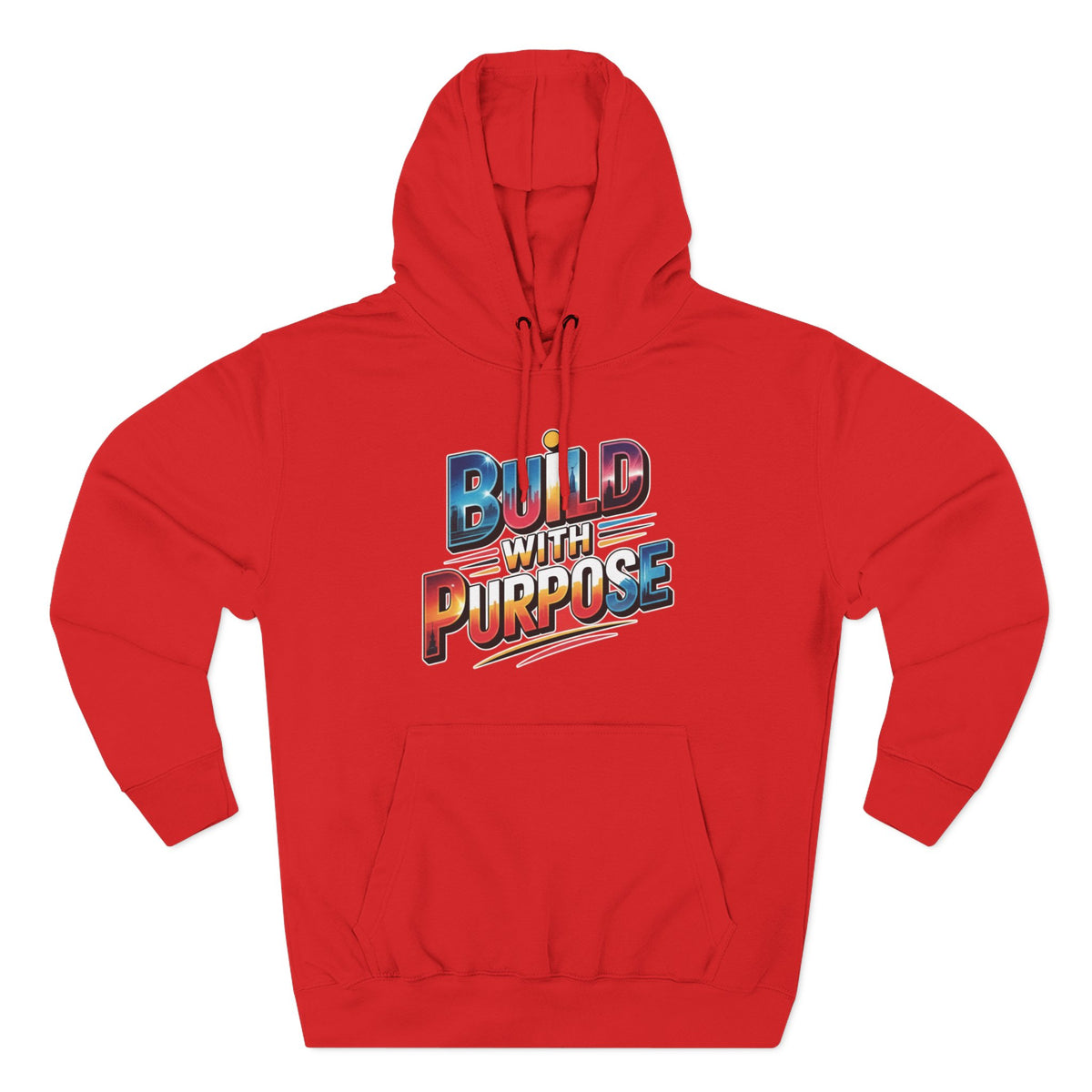 Hoodie — "Build With Purpose" Retro Gradient Graphic Hoodie