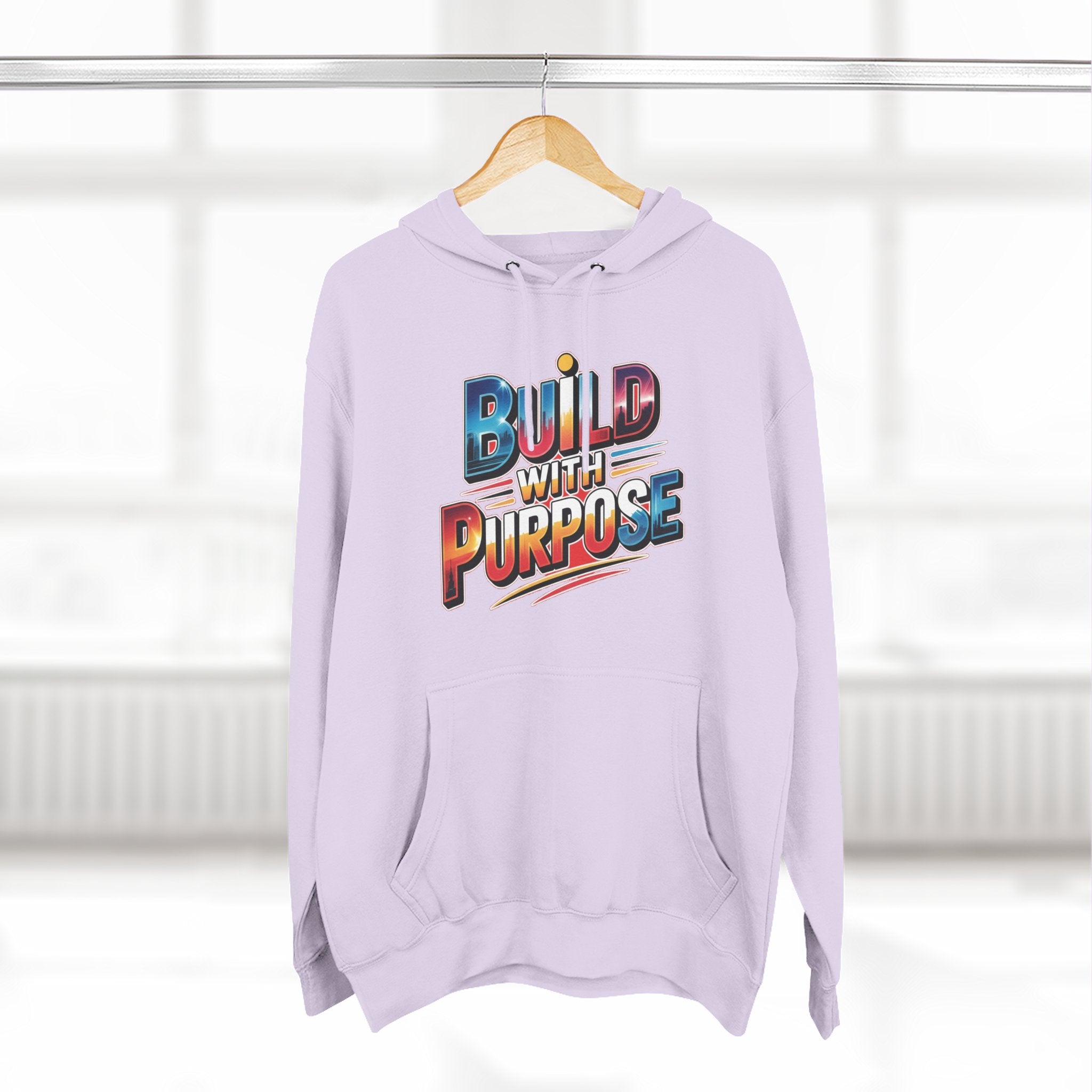 Hoodie — "Build With Purpose" Retro Gradient Graphic Hoodie