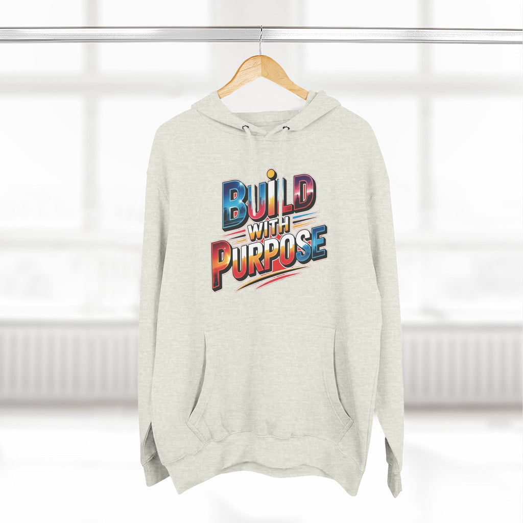 Hoodie — "Build With Purpose" Retro Gradient Graphic Hoodie