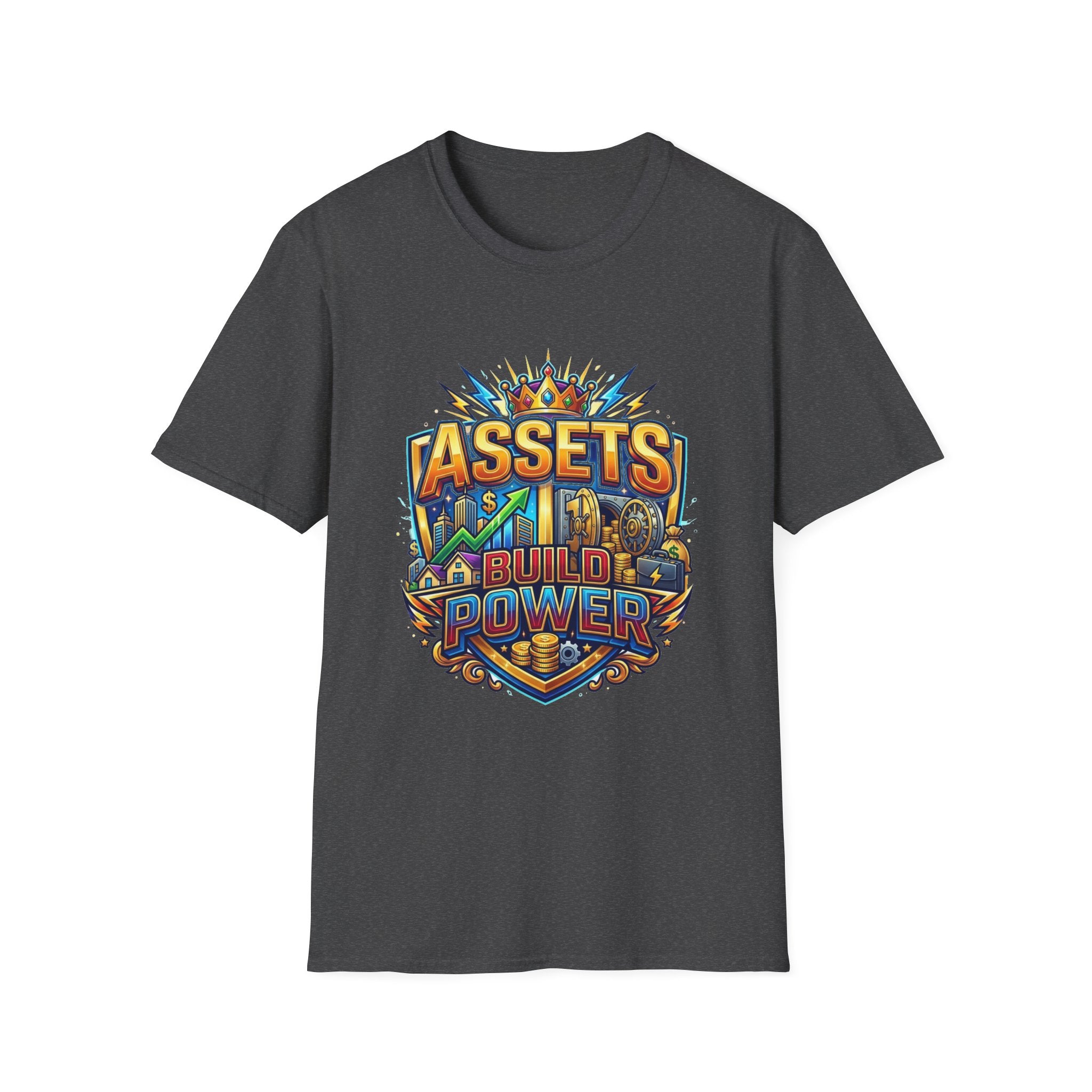 Assets Build Power T-Shirt — Motivational Financial Freedom Graphic Tee