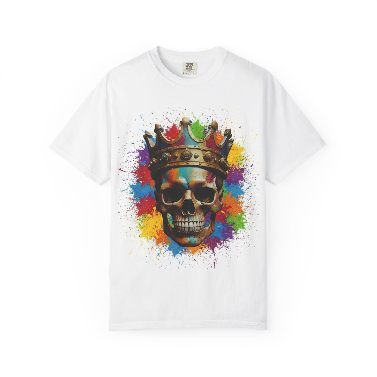 Skull King T-Shirt — Color Splash Crown Graphic Tee