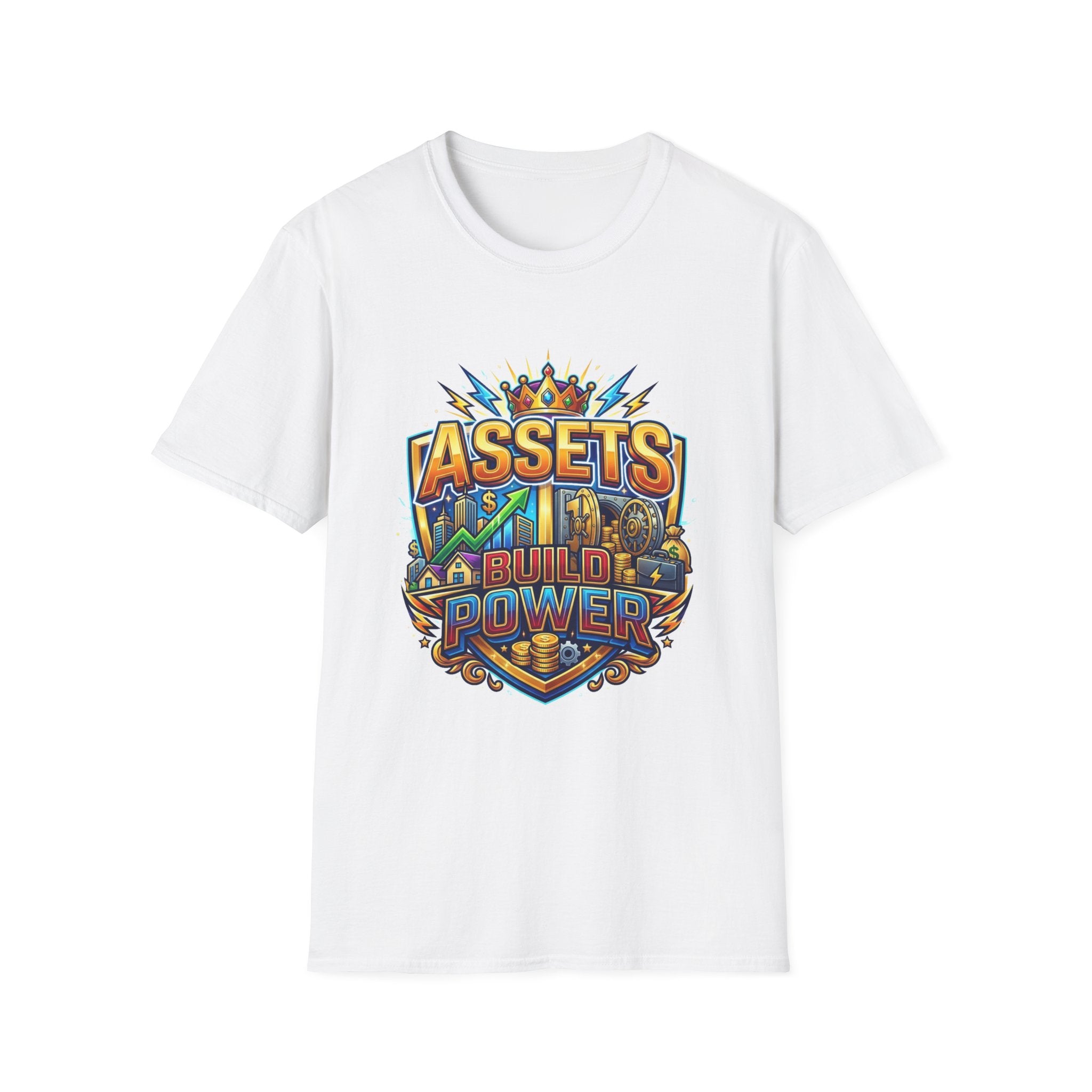 Assets Build Power T-Shirt — Motivational Financial Freedom Graphic Tee