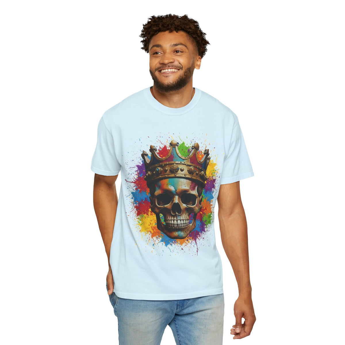 Skull King T-Shirt — Color Splash Crown Graphic Tee