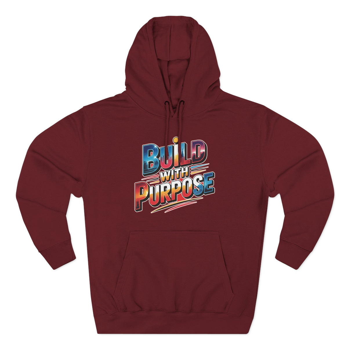 Hoodie — "Build With Purpose" Retro Gradient Graphic Hoodie