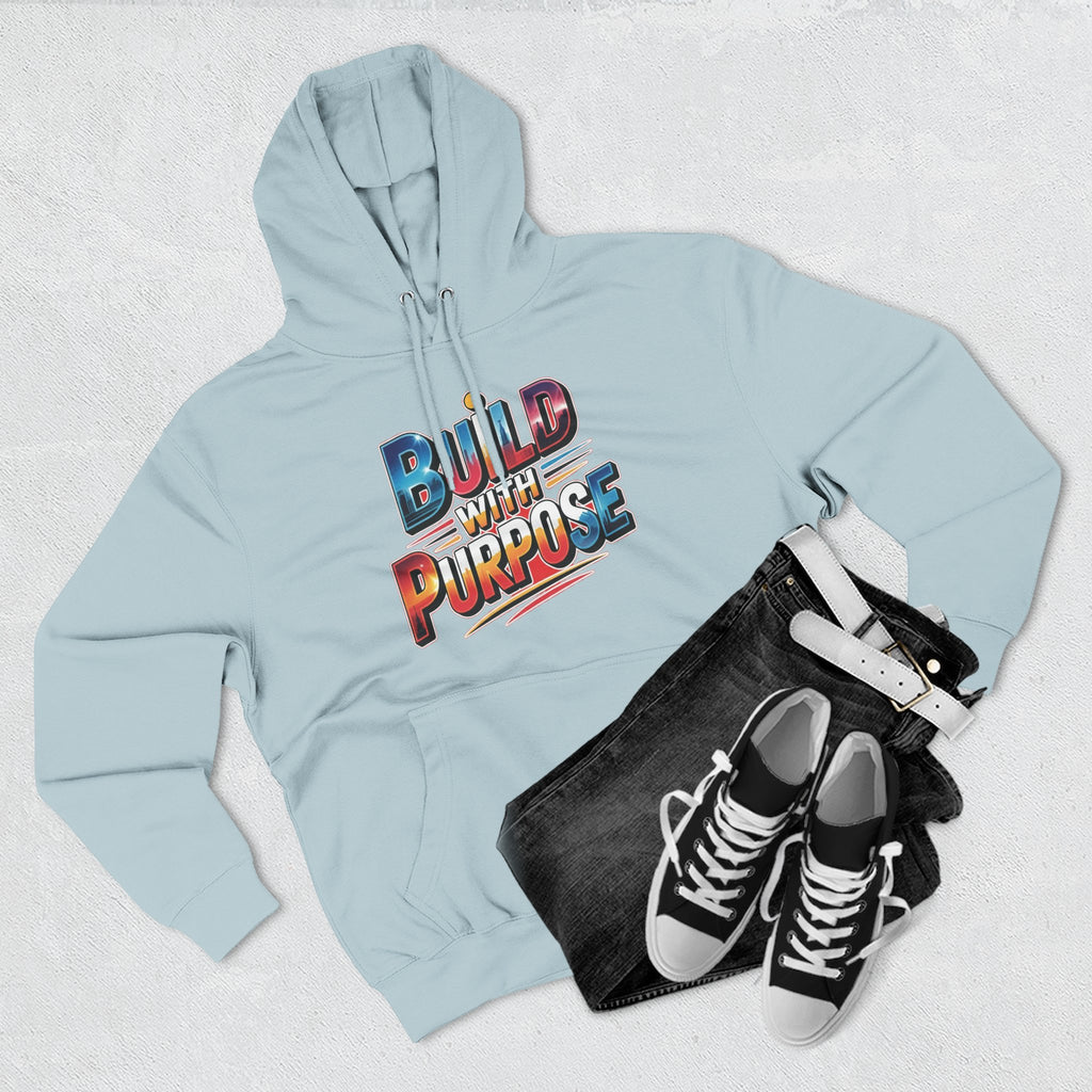 Hoodie — "Build With Purpose" Retro Gradient Graphic Hoodie