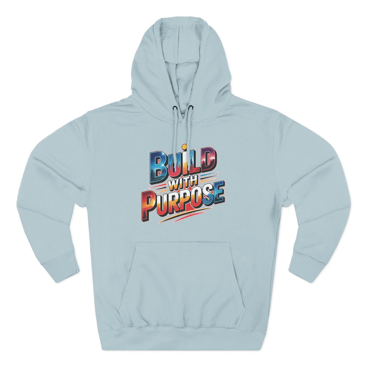 Hoodie — "Build With Purpose" Retro Gradient Graphic Hoodie