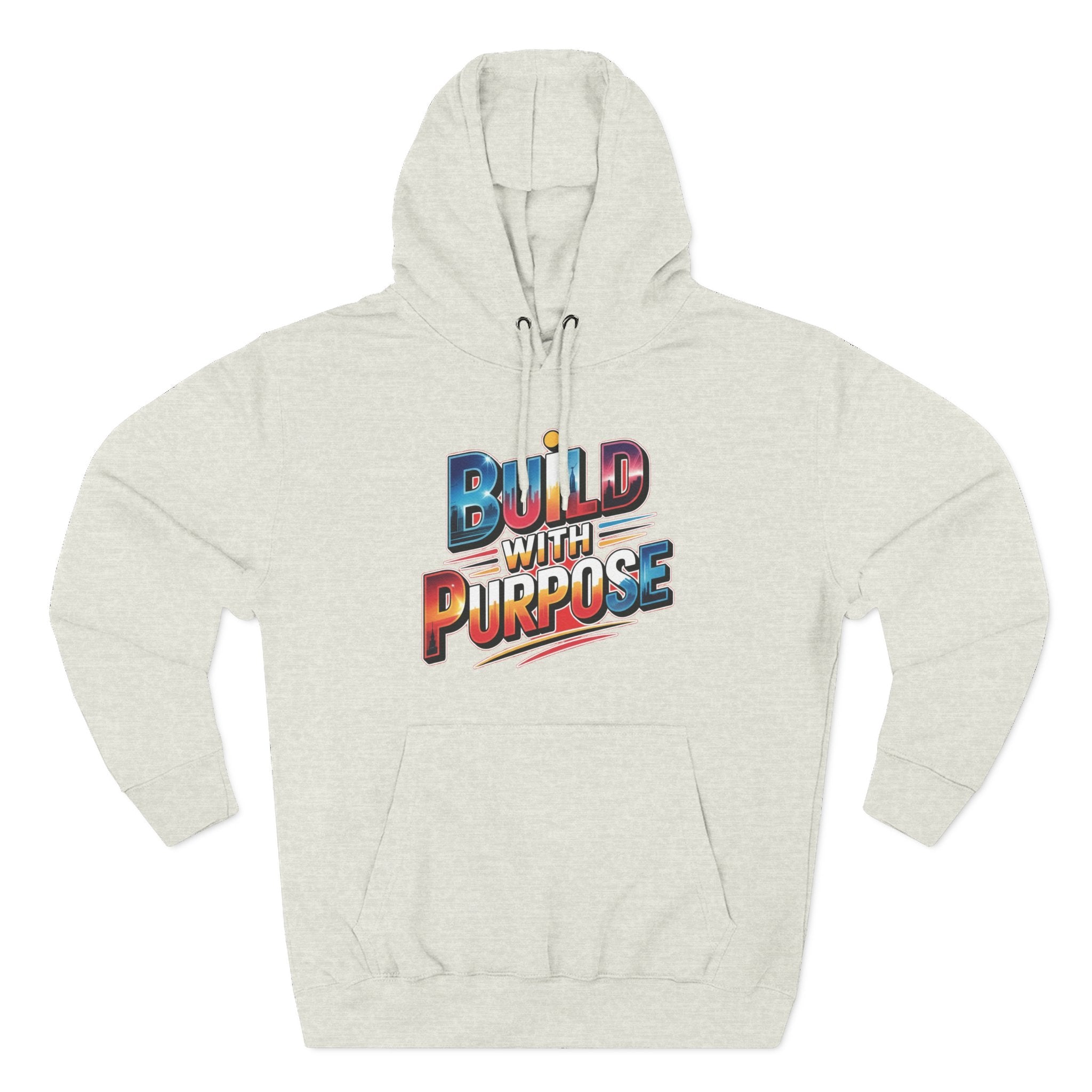 Hoodie — "Build With Purpose" Retro Gradient Graphic Hoodie