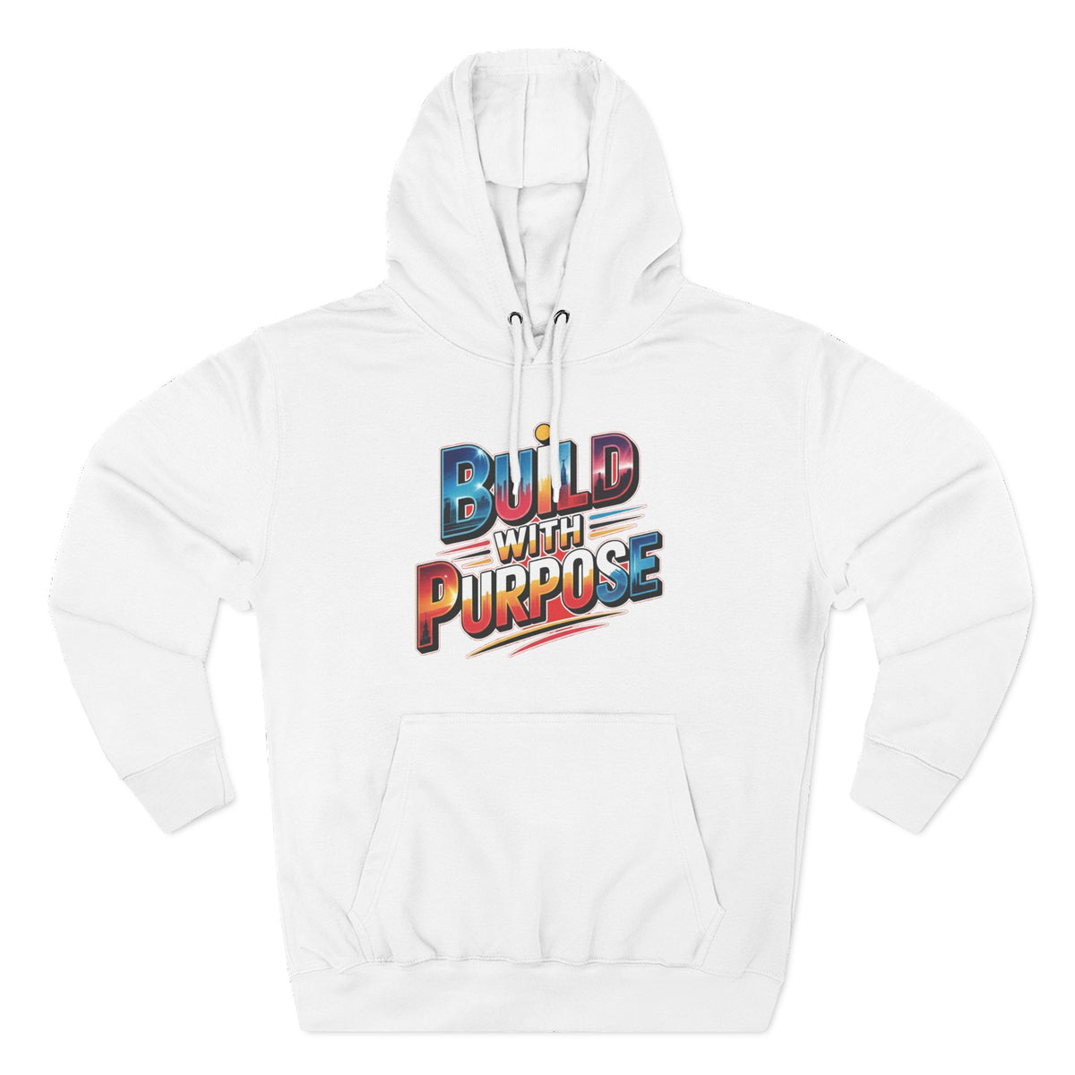 Hoodie — "Build With Purpose" Retro Gradient Graphic Hoodie