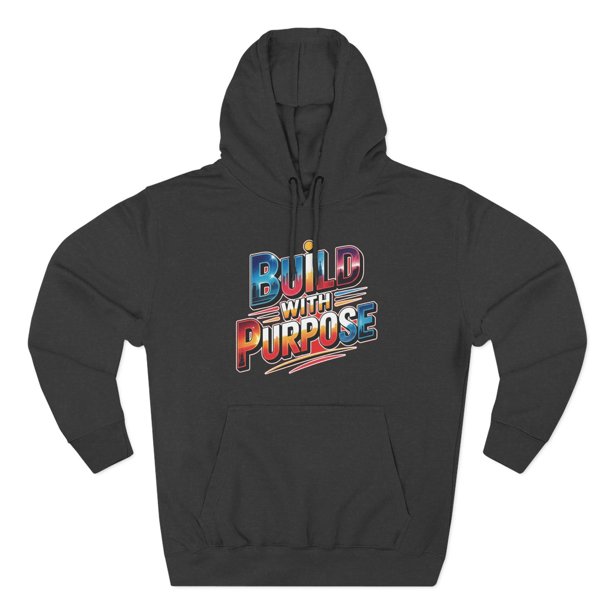 Hoodie — "Build With Purpose" Retro Gradient Graphic Hoodie