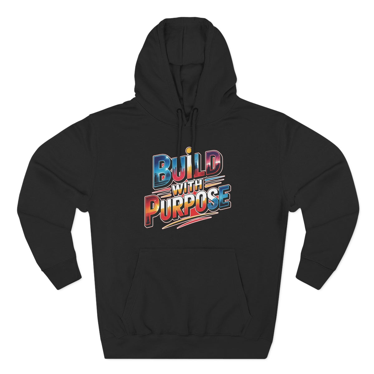 Hoodie — "Build With Purpose" Retro Gradient Graphic Hoodie