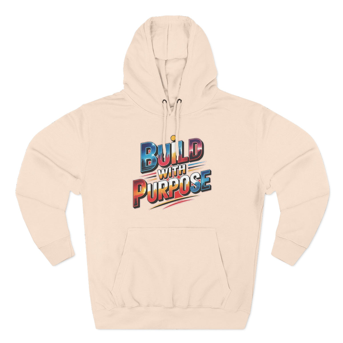 Hoodie — "Build With Purpose" Retro Gradient Graphic Hoodie